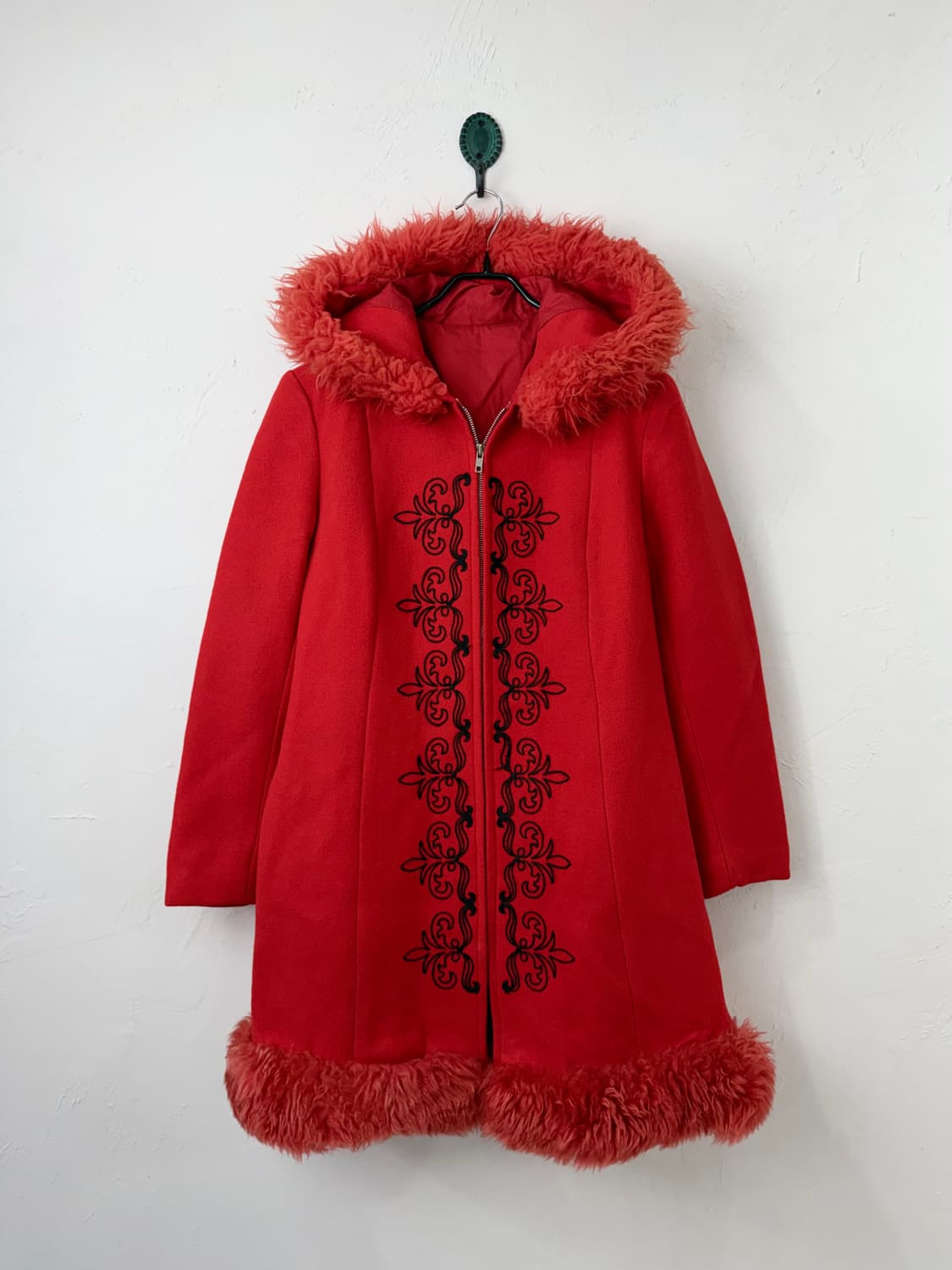 70s 영국 빈티지 퍼 트리밍 코트 상품이미지1