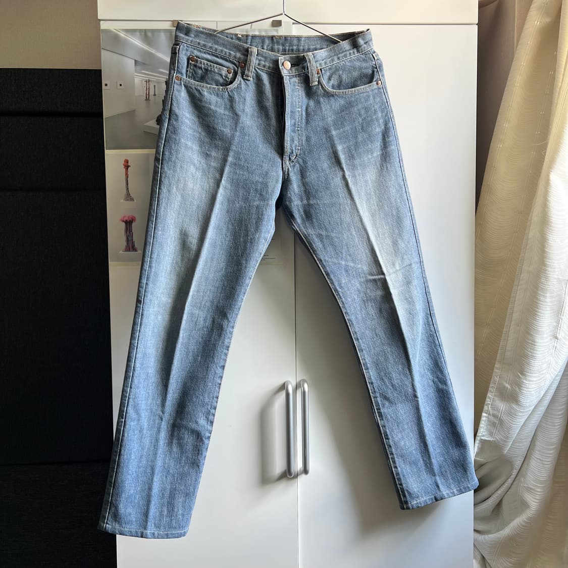 오리엔탈 패치 슬림핏 데님 라이트블루 상품이미지2