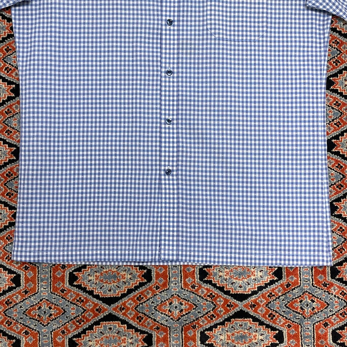 루이까또즈 블루 시어서커 반팔 셔츠 남성105 상품이미지3