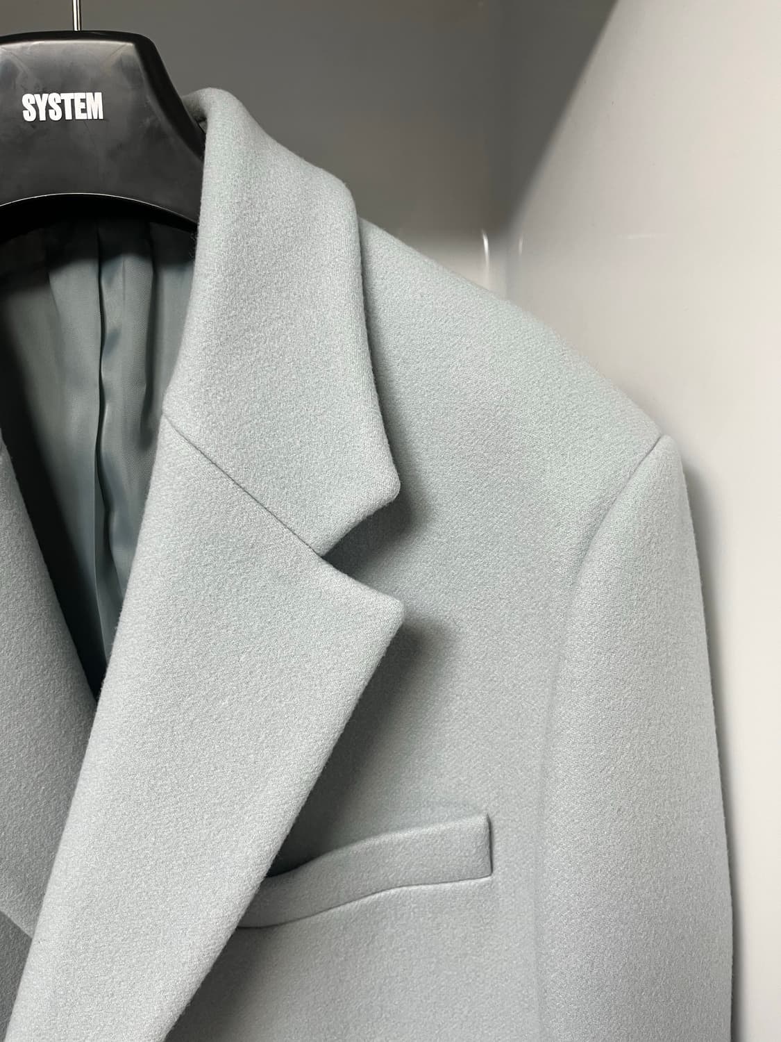 시스템옴므 라이트블루 더블 코트 105사이즈 상품이미지3