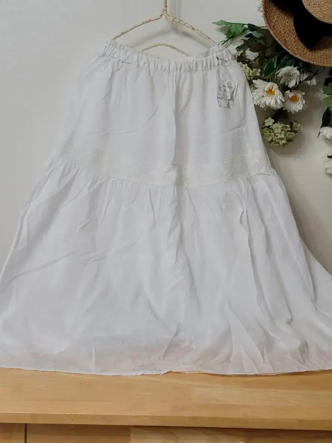 일본빈티지 새제품 화이트 레이스 치마 CINEMACLUB 상품이미지1