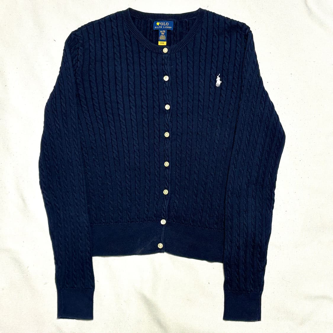 XL 폴로랄프로렌 여성용 네이비 케이블 가디건 상품이미지2