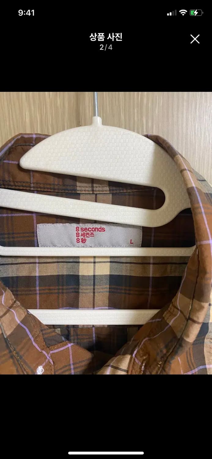 EIGHT SECONDS 에잇세컨즈 브라운 체크셔츠 L사이즈 상품이미지2