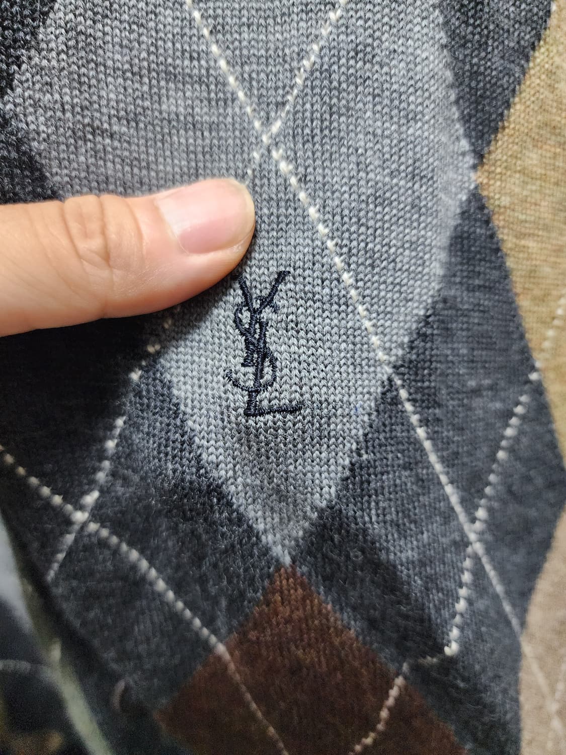 입생로랑 YSL 아가일패턴 wool 가디건 상품이미지3