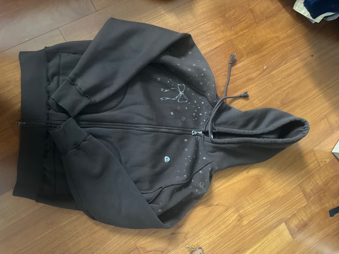 코이세이오 트윙클 후드 집업 다크 브라운 상품이미지3