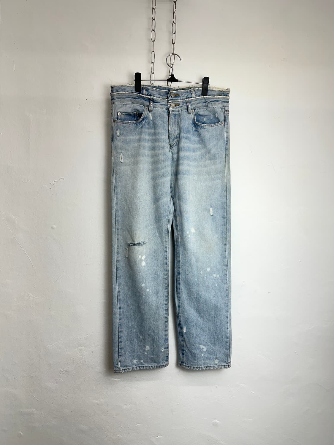 Moment Double Waist Distressed Denim Pan 상품이미지4
