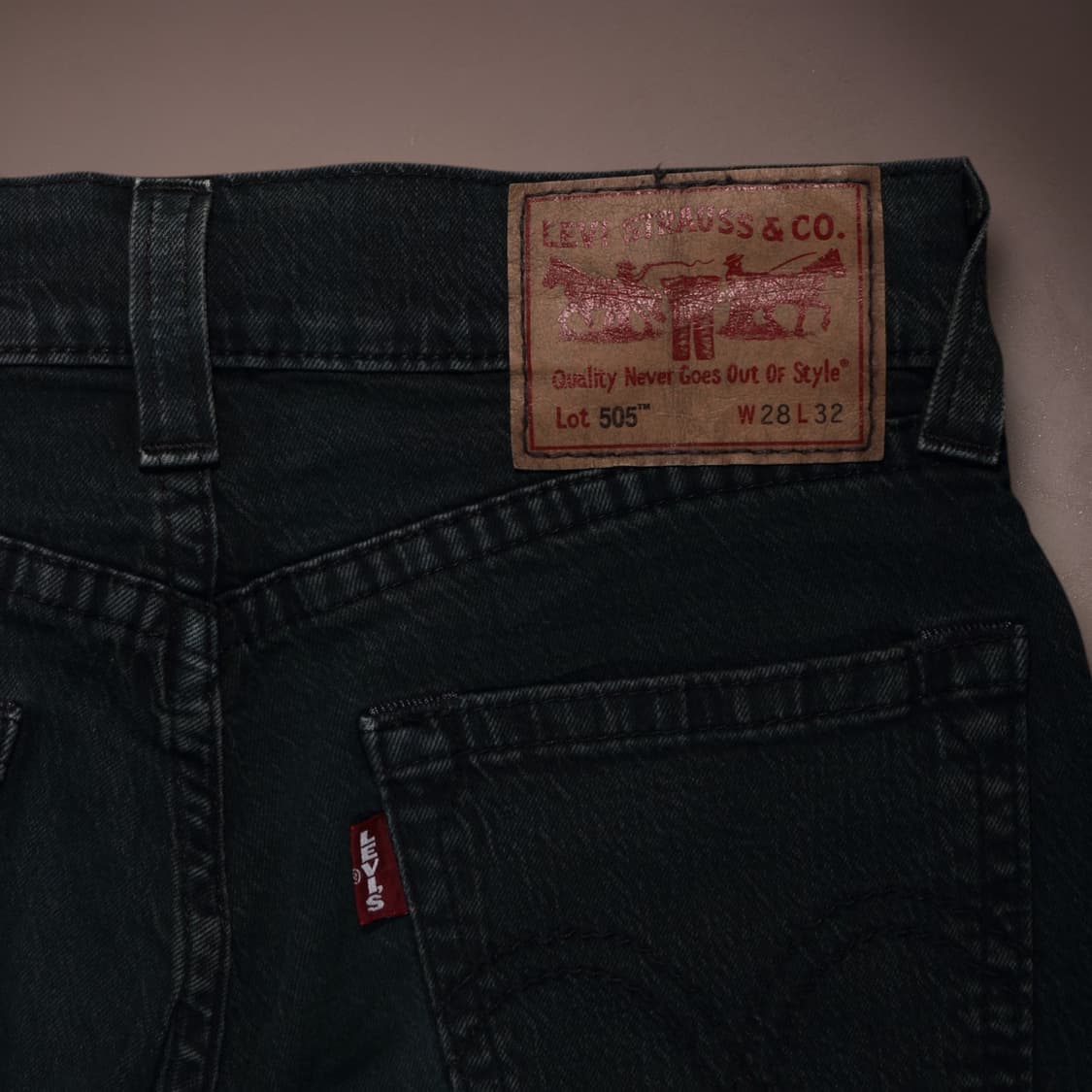 리바이스 505 흑청 데님팬츠 상품이미지5