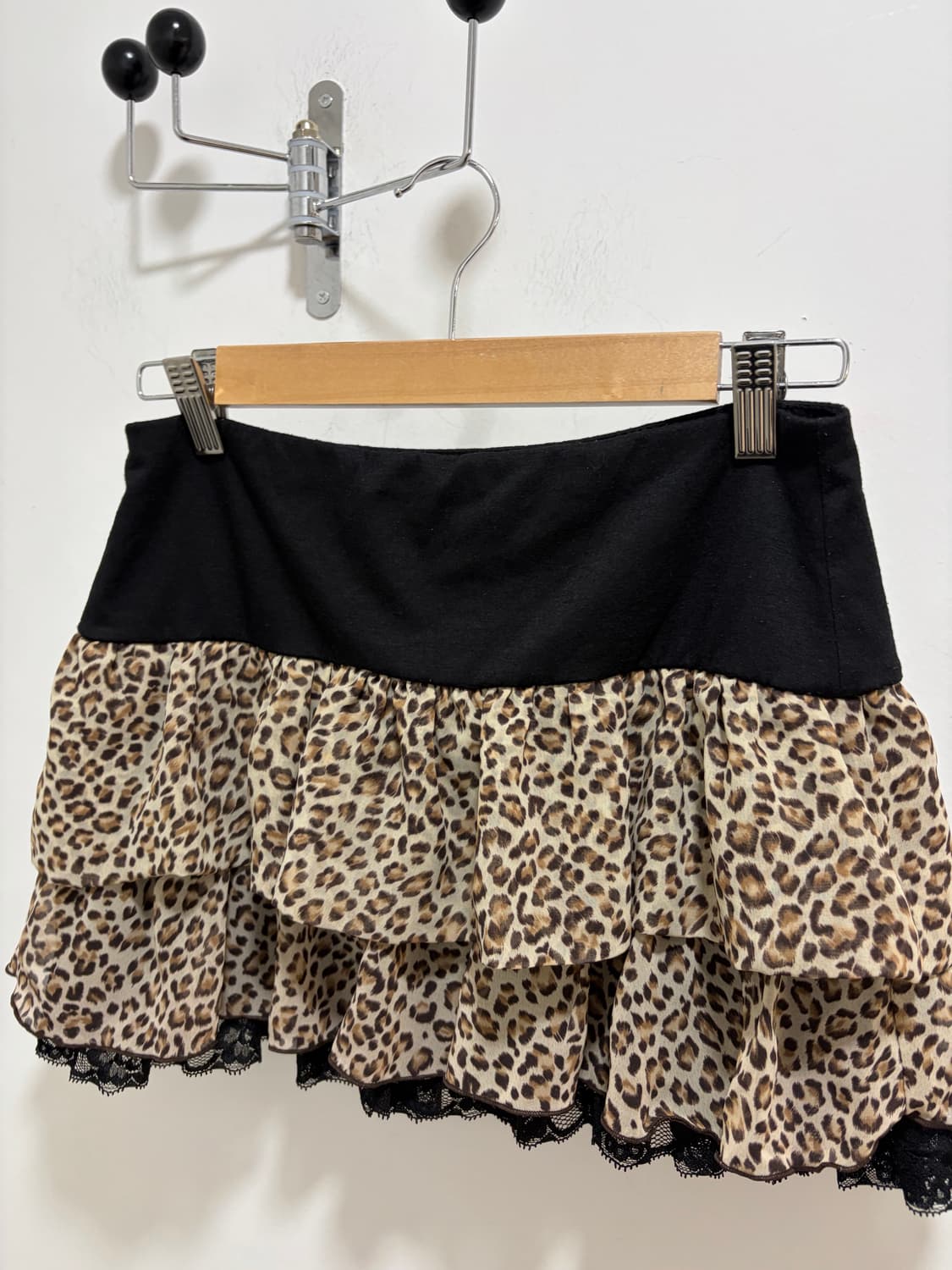 one way 갸루 레오파드 프릴 캉캉 레어어드 스커트 치마 상품이미지4