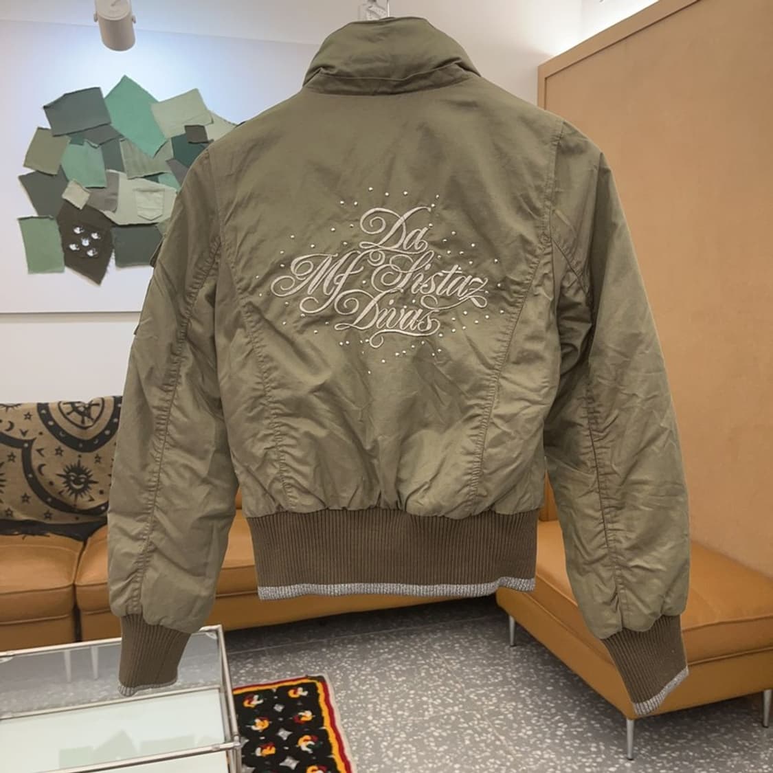 빈티지 Y2K 00's 대장급 올리브카키 항공점퍼 자켓 90 C07586 상품이미지3