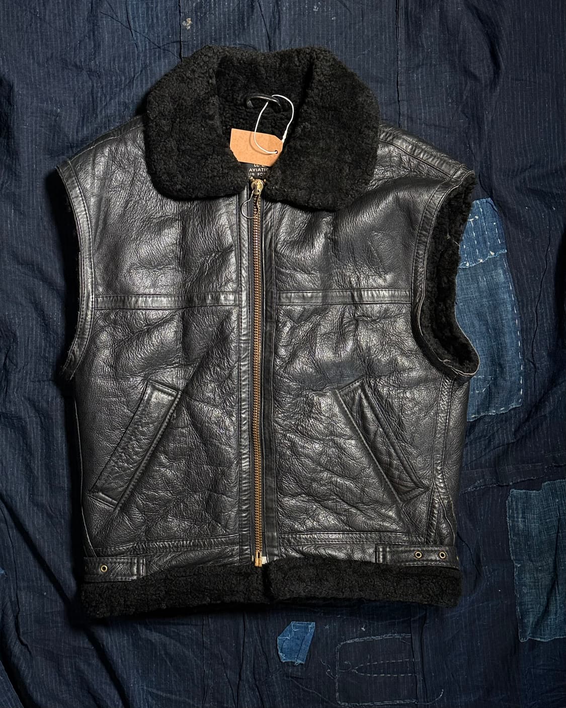 70-80‘s 유럽 빈티지 양가죽 타입 B-3 플라이트 베스트 40 상품이미지1