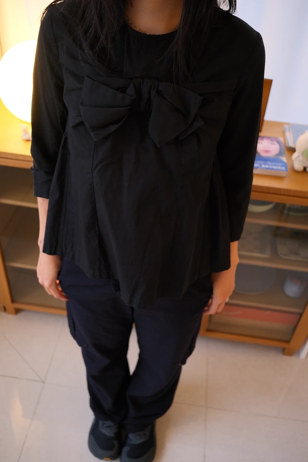 Big ribbon side shirring top 상품이미지1