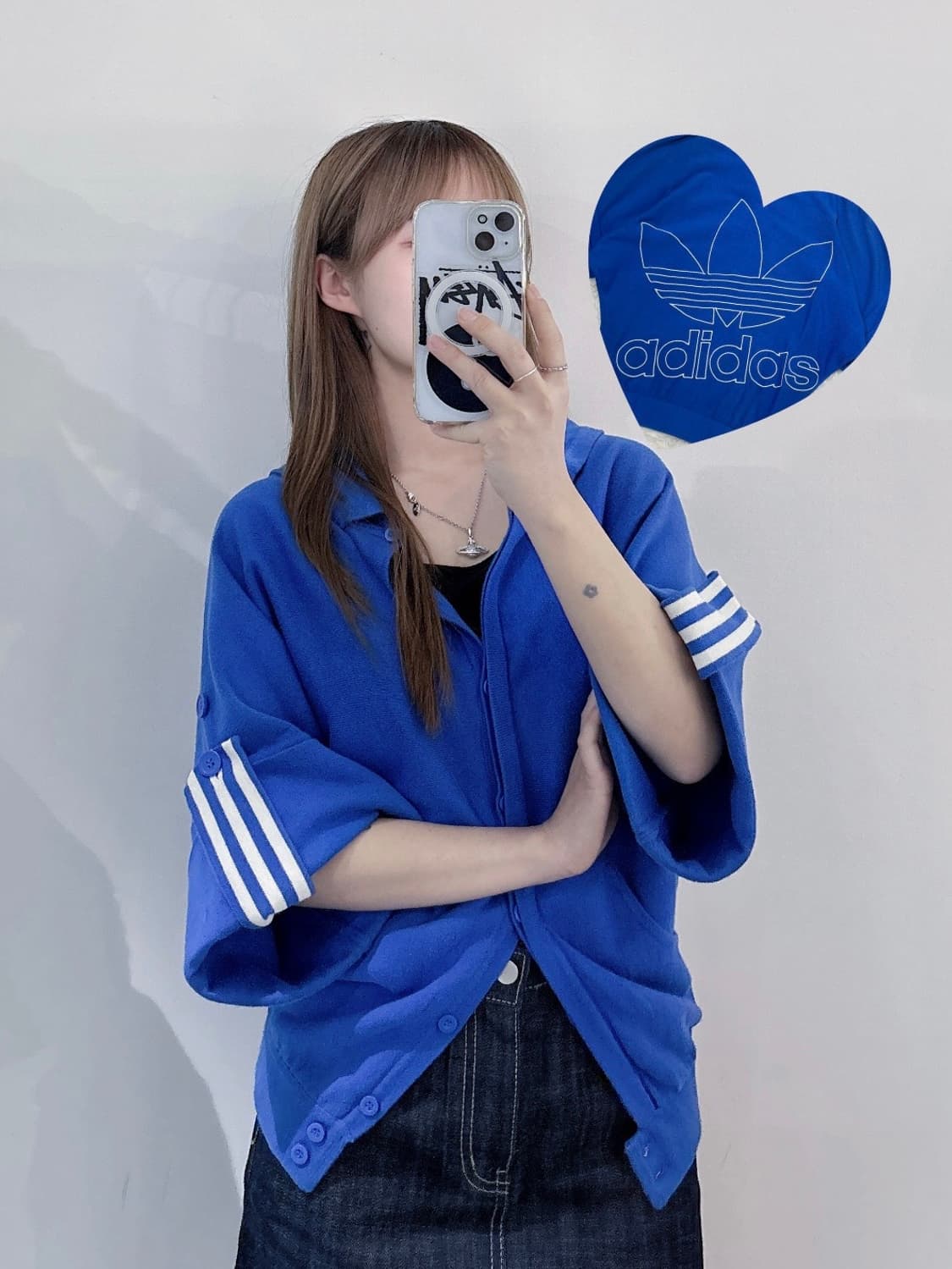 아디다스 빅로고 코튼 가디건 상품이미지1