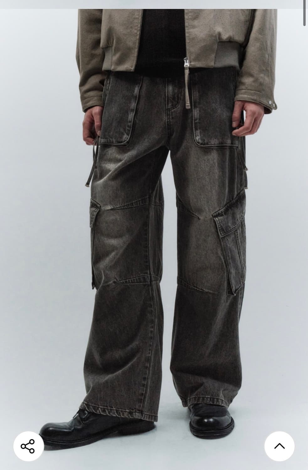 (M) 인사일런스 오브젝트 카고 데님 팬츠 BLACK 판매 상품이미지3