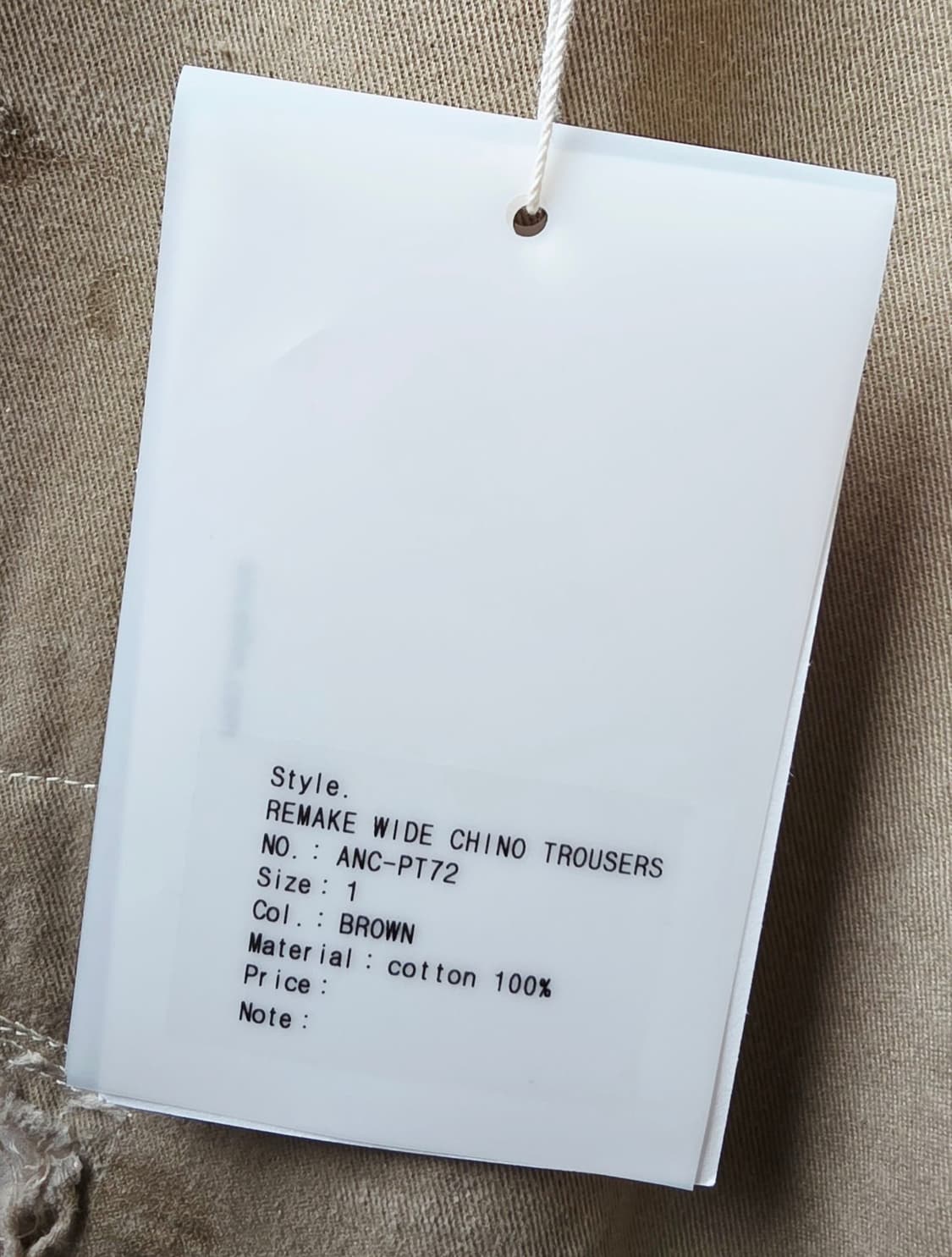 안셀름 ANCELLM REMAKE WIDE CHINO TROUSERS  상품이미지3