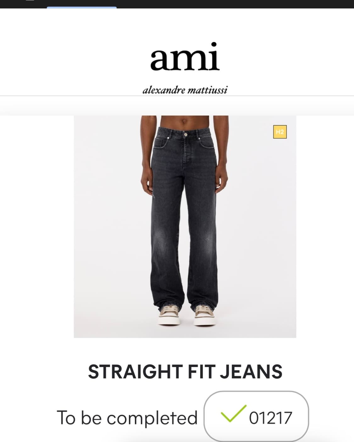 아미 ami 스트레이트 데님 팬츠 흑청 새상품 32 상품이미지1
