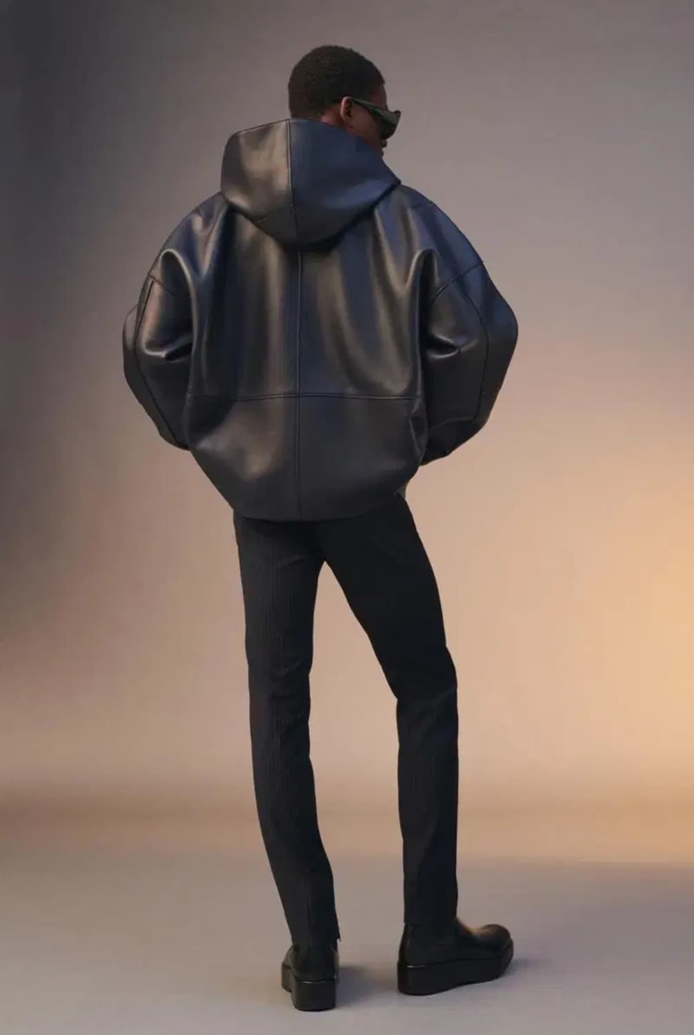 자라 후드 레더 점퍼 가죽 자켓 LIMITED EDITION L-XL 상품이미지4