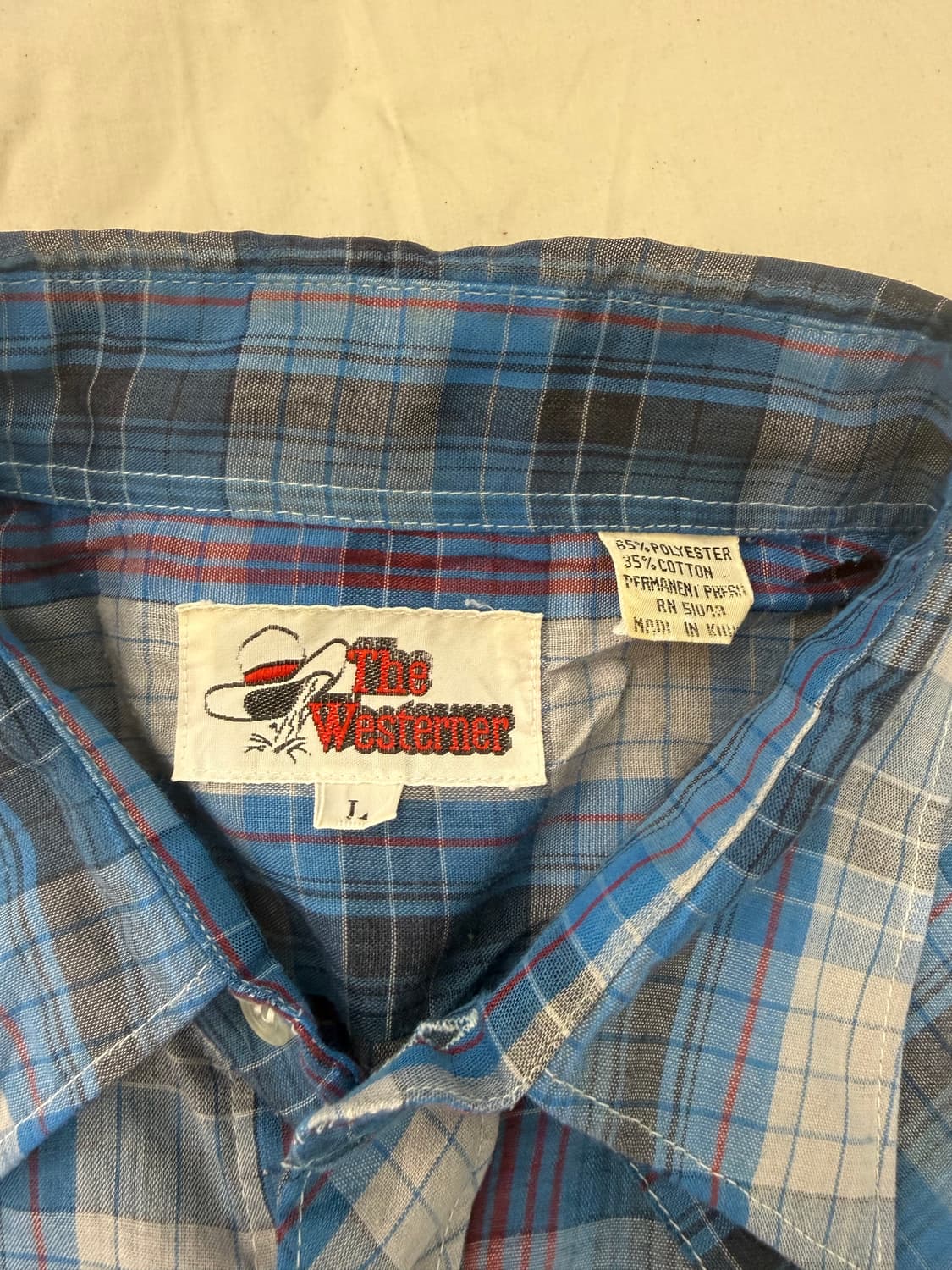 The Westerner 빈티지 웨스턴 셔츠 블루 체크 상품이미지3