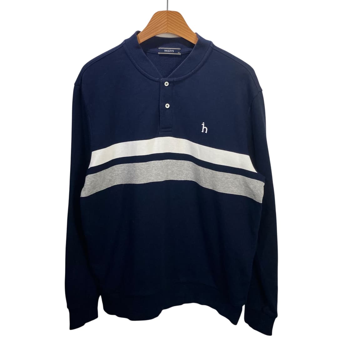 헤지스 버튼 네이비 맨투맨 상품이미지2