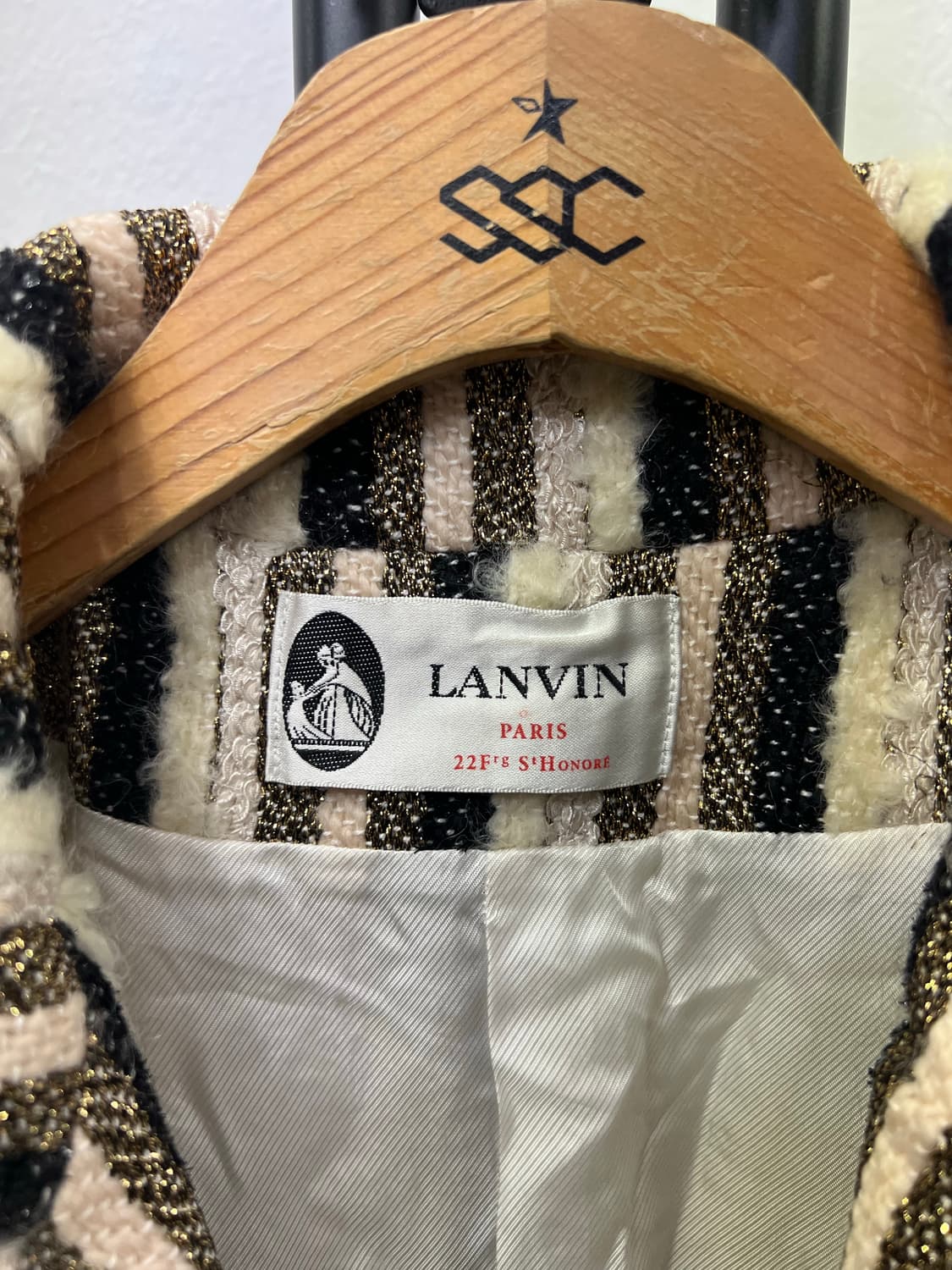 매장판정품) LANVIN 랑방 스트라이프 트위드 자켓 76 상품이미지6