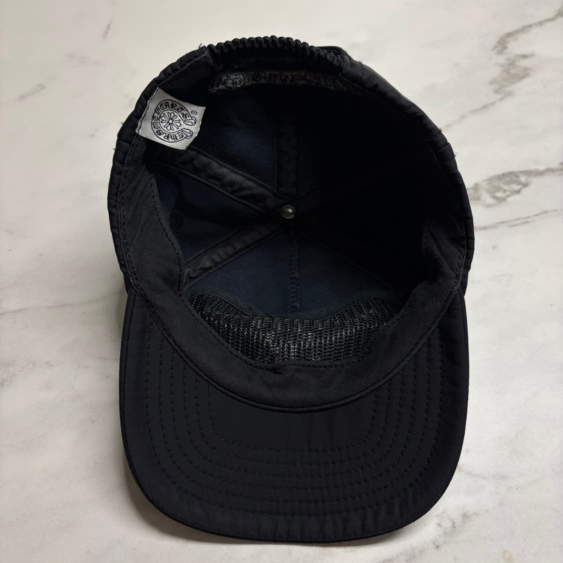 레어) 90s 올드 크롬하츠 나일론 대거 자수 캡 모자 블랙 OS 상품이미지7
