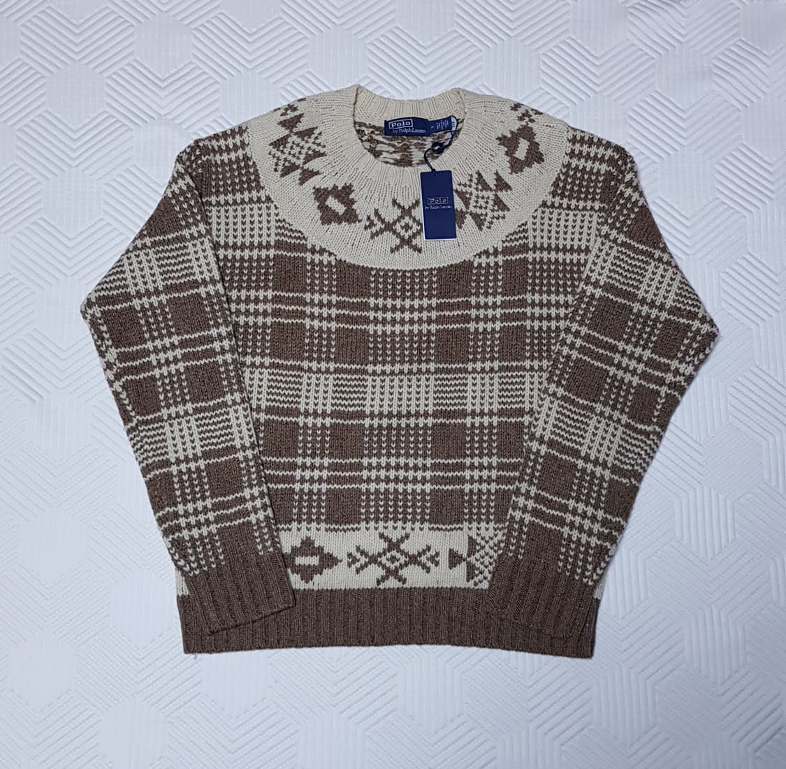 [새상품/M] 폴로 플래드 울 리넨 스웨터 팝니다. 상품이미지2