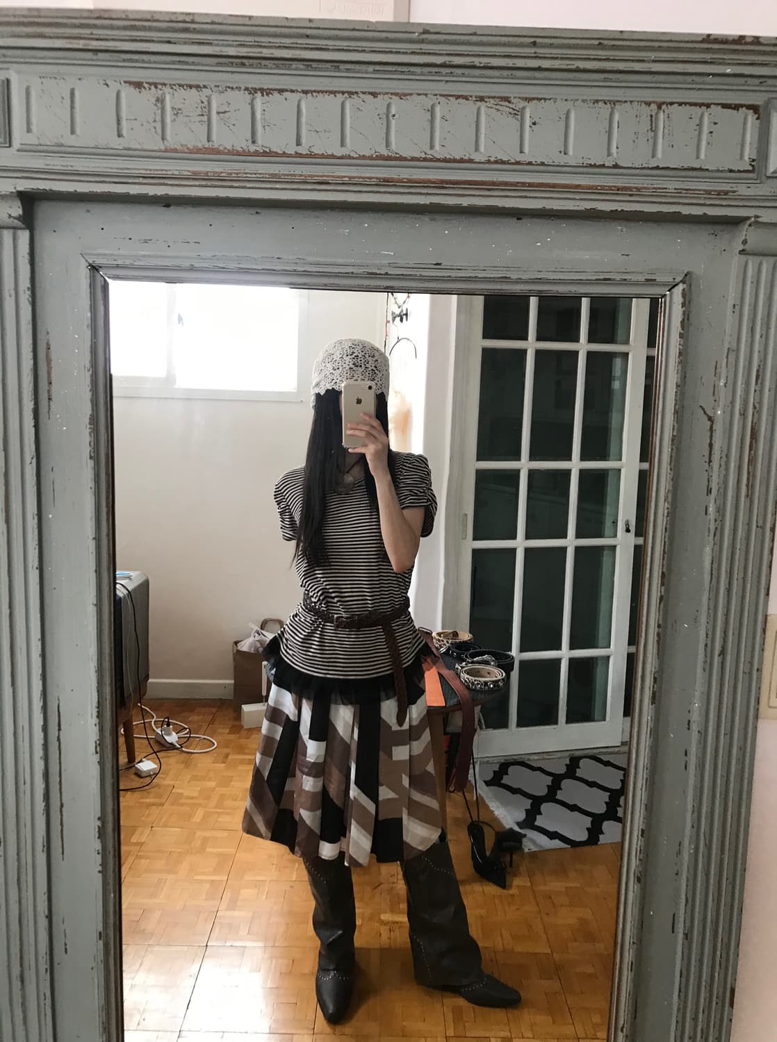 vintage pattern skirt 상품이미지3