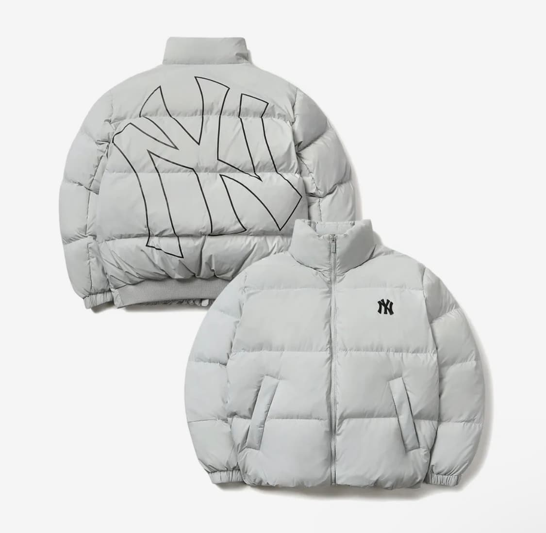 MLB 엠엘비 메가로고 덕다운 숏패딩 NY (그레이) 상품이미지1