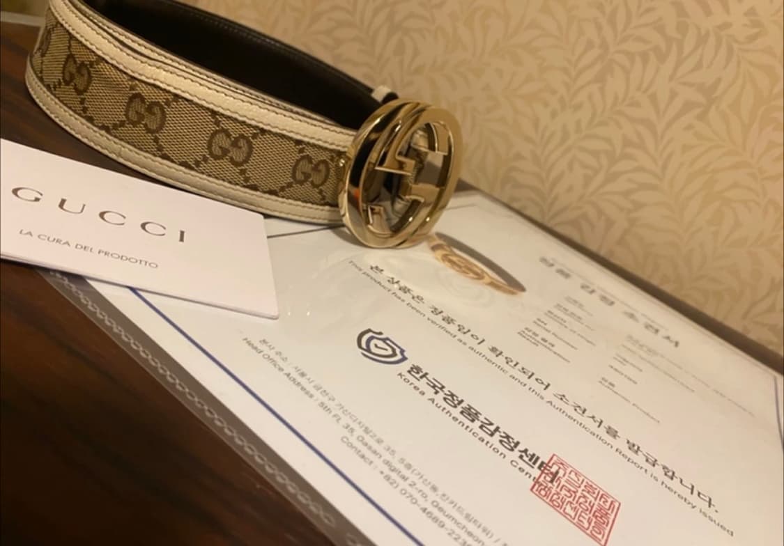 정품 구찌 슈프림 벨트 85 상품이미지1