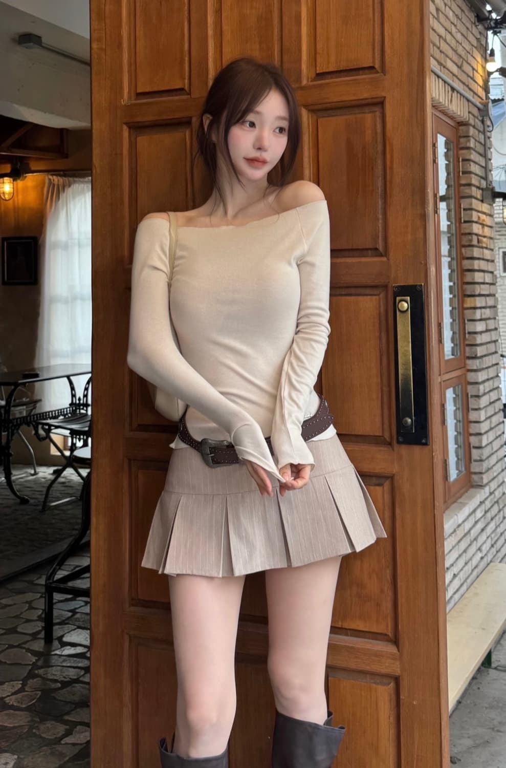 카인다미 오프숄더 래글런 티셔츠 상품이미지2