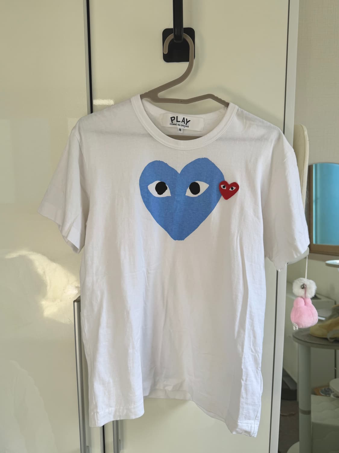 꼼데가르송 플레이 블루 하트 반팔티 M 상품이미지2