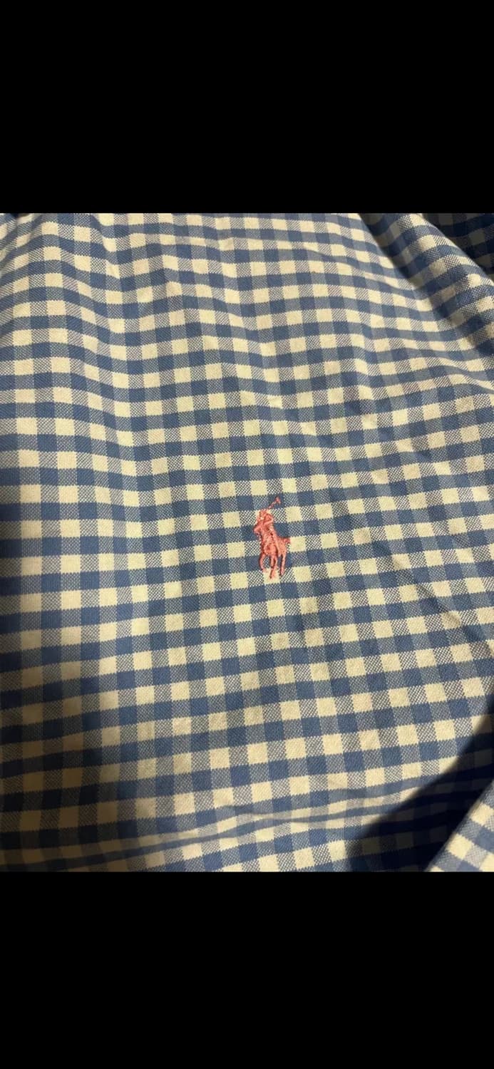 폴로 랄프로렌 블루 깅엄 체크 셔츠 상품이미지3