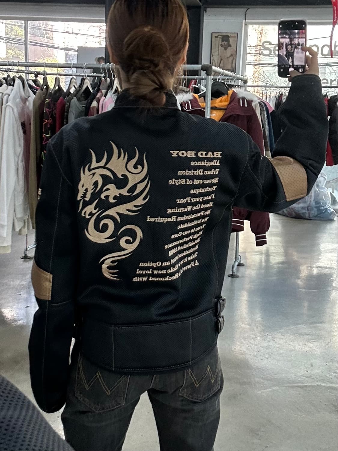 배드보이 오리엔탈 풀자수 드래곤 버클 레이싱자켓 상품이미지1