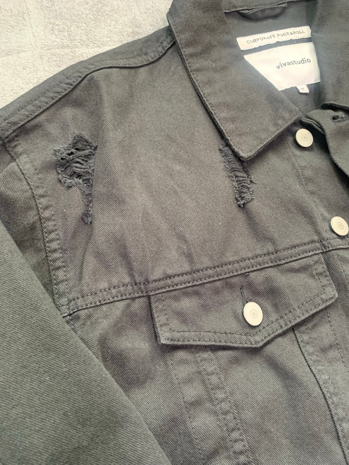 비바스튜디오 블랙 데님 자켓 M 상품이미지5