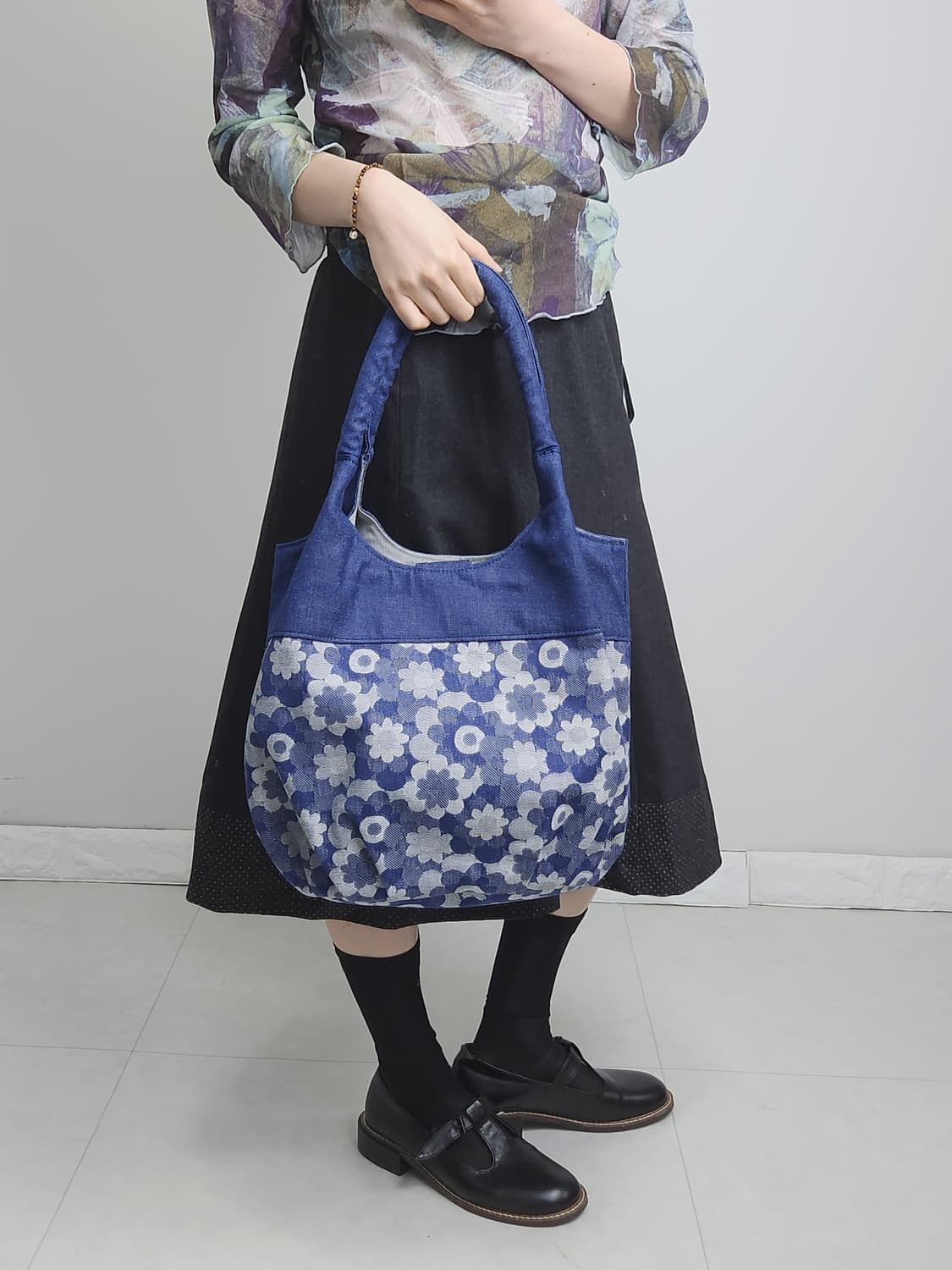 플로럴 데님 숄더백 상품이미지4