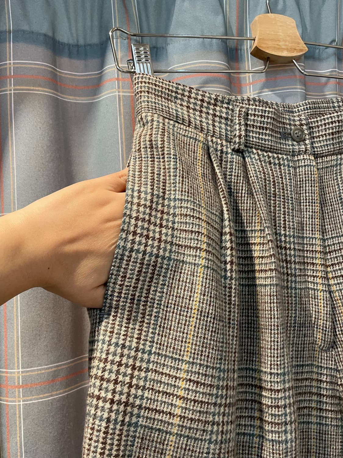  일본빈티지 체크반바지  상품이미지2