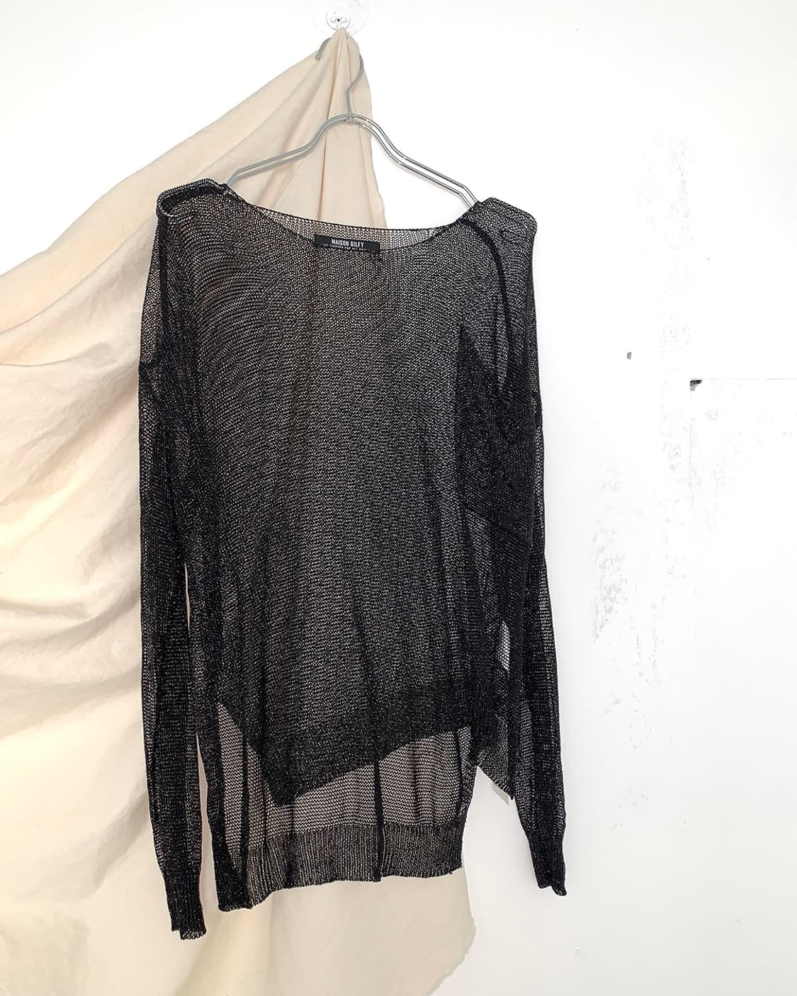 Feminine black net long sleeve 상품이미지1