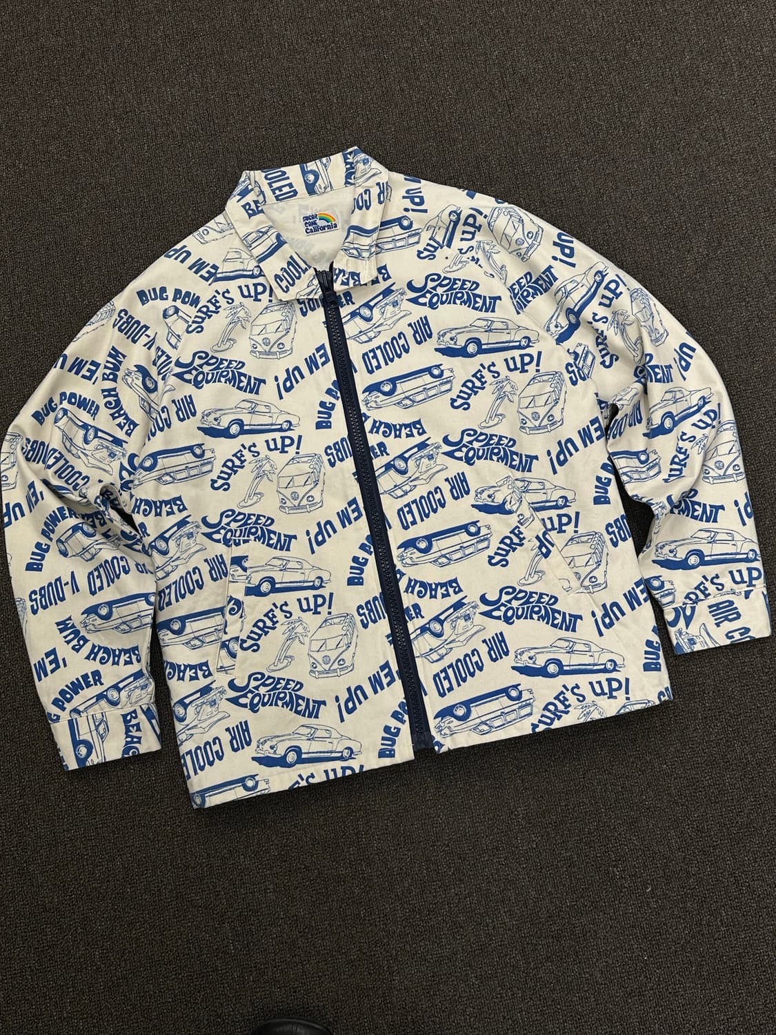 OS)슈가케인 캘리포니아 빈티지 아트워크 패턴 워크 코치 자켓 상품이미지3