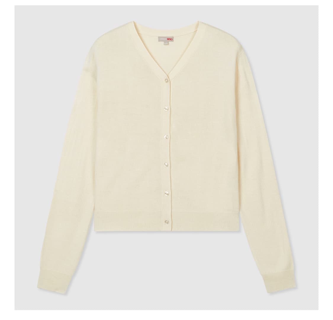 스파오 캐시라이크 V넥 브이넥 가디건 아이보리 L 상품이미지1