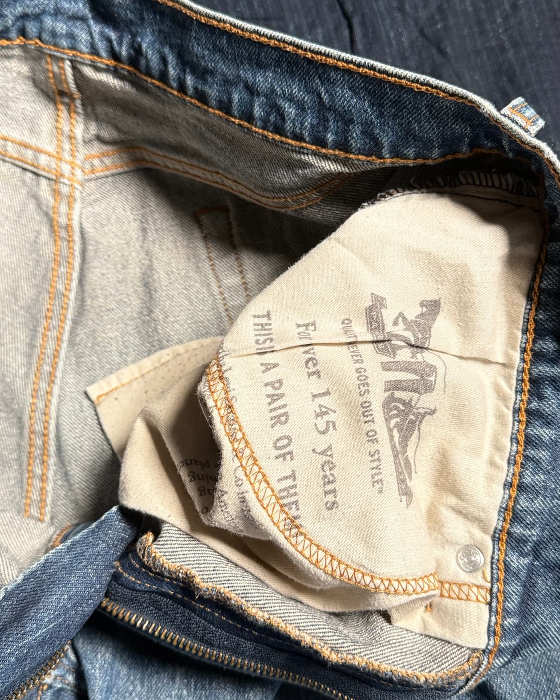 리바이스 505 레귤러핏 데님 팬츠 33 상품이미지5