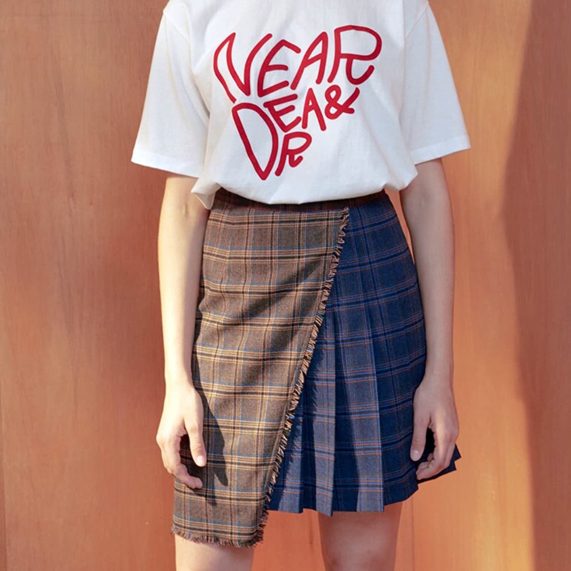 니어앤디어(Near&Dear) 체크 콤비 플리츠 스커트 55 상품이미지2