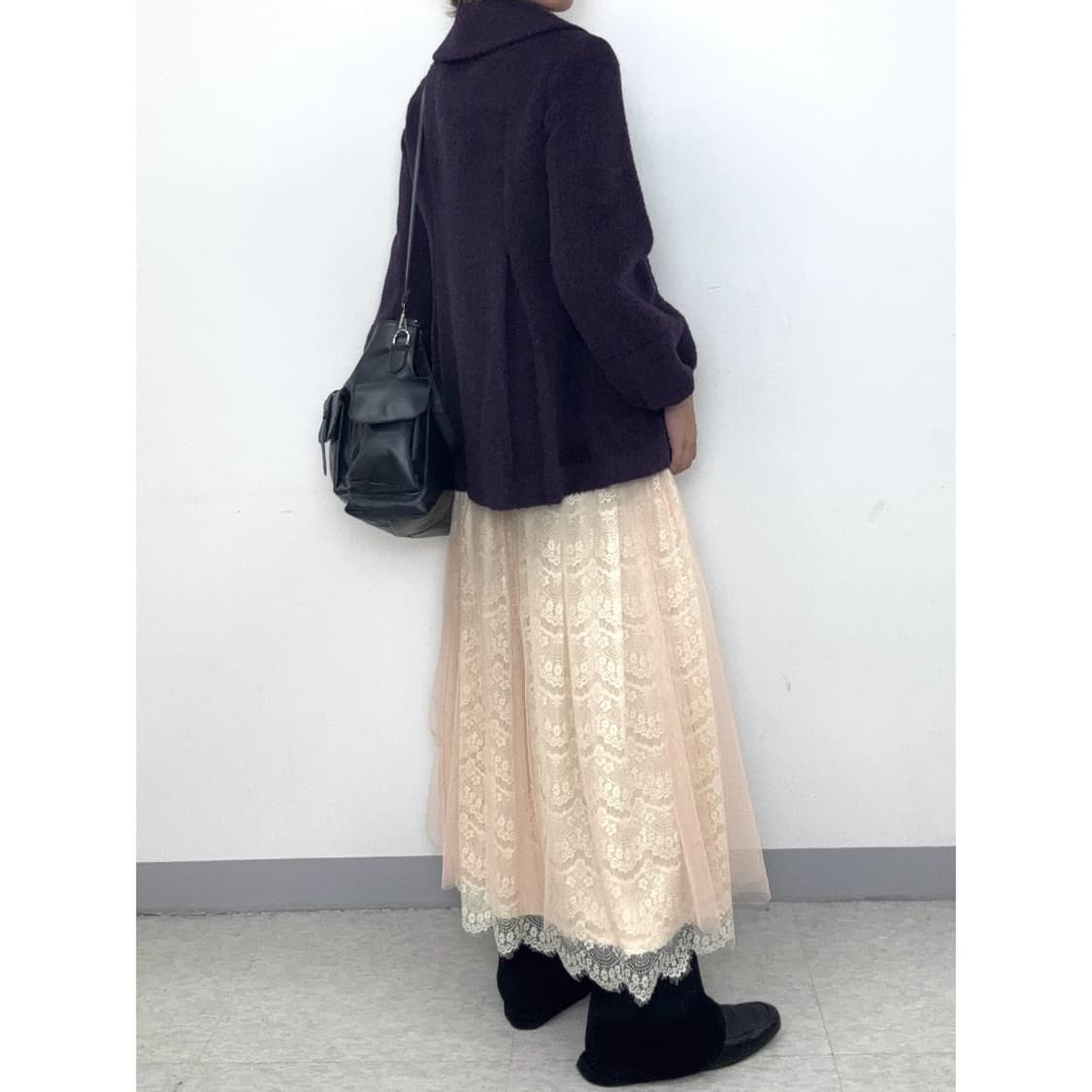 빈티지 하프 코트 알파카 모헤어 울 자켓 상품이미지4