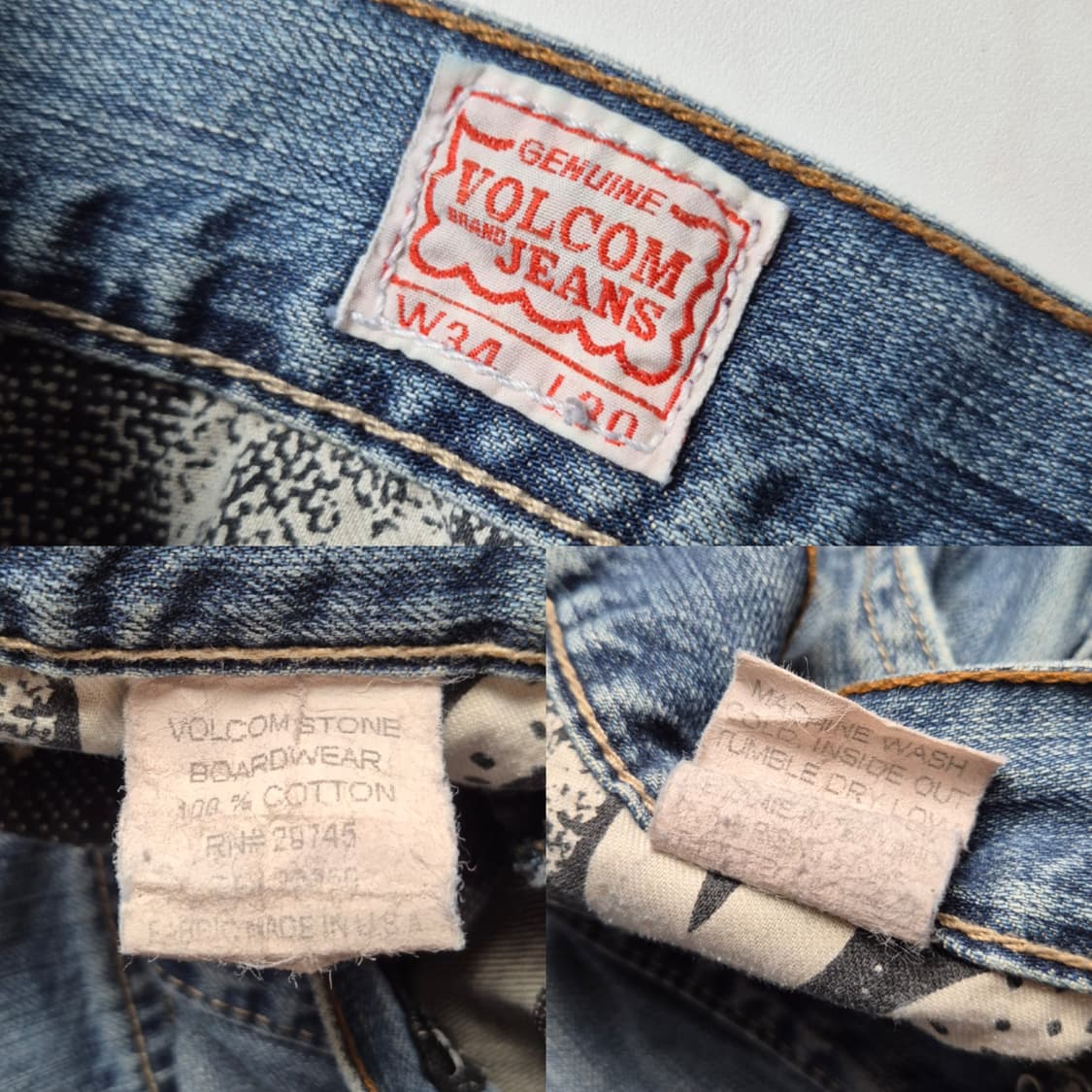 [34x30] 올드 볼텀 커브드 데님팬츠 USA 상품이미지9