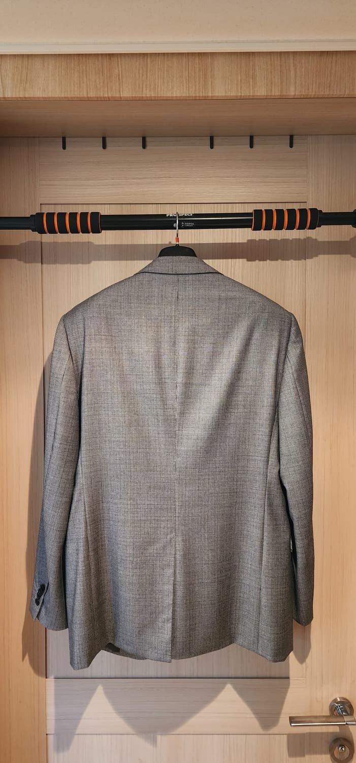 (간절기용)힐튼 그레이 잔체크 울자켓 L 상품이미지2