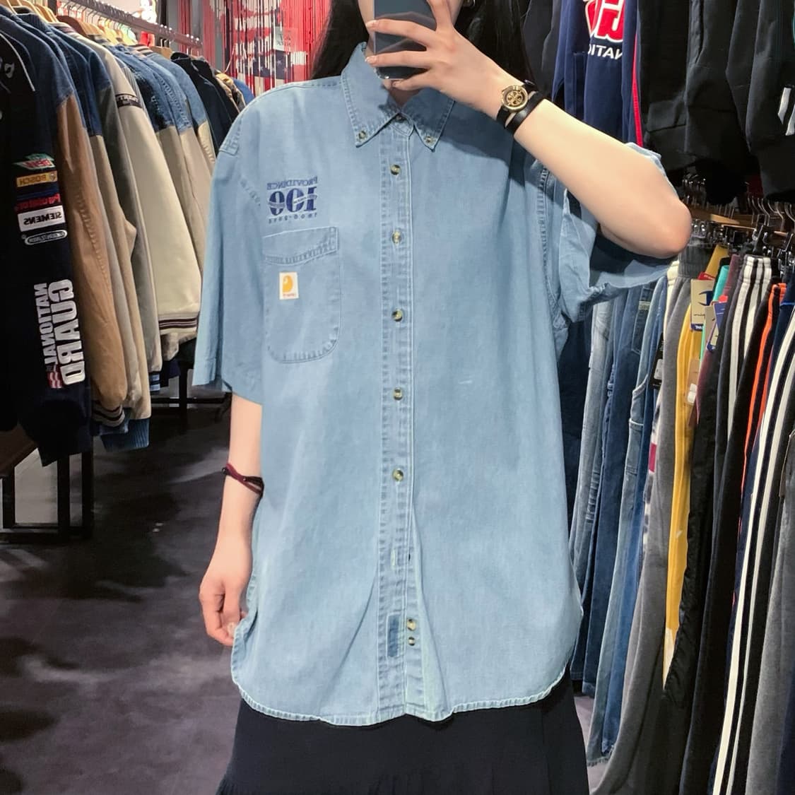 [IM] Carhartt 칼하트 데님 반팔 셔츠 연청 상품이미지3