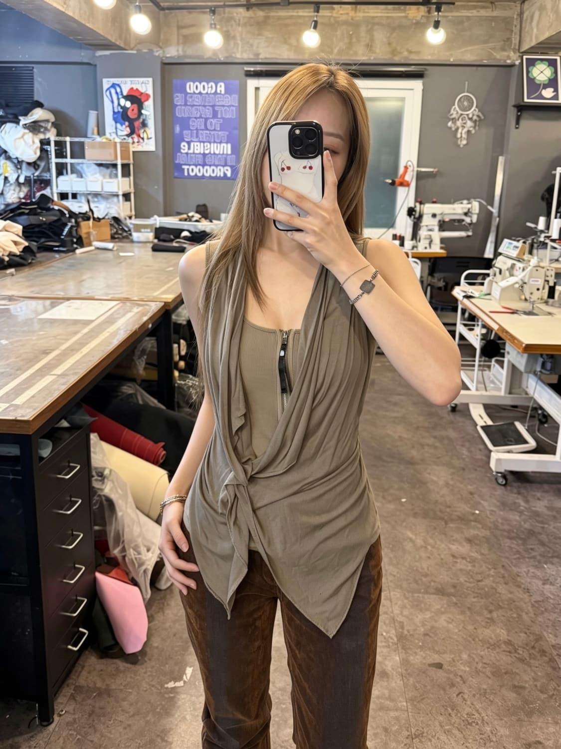Karen Millen Draped Zip Tank Top 상품이미지1