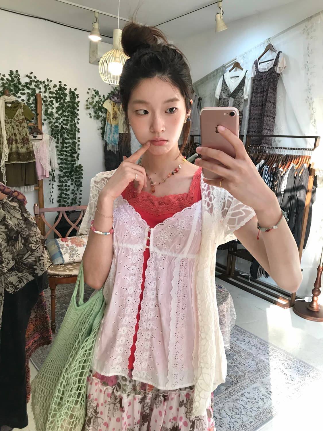 빈티지 자몽 피스타치오 여름 하구미 코디 세트 상품이미지3