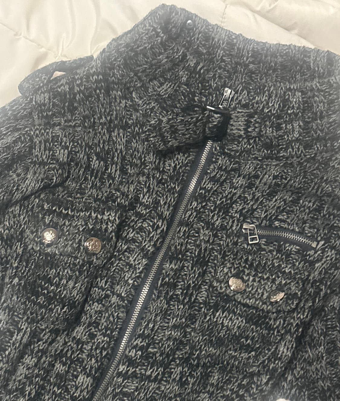 빈티지 하이넥 롱 니트 아우터 블랙 상품이미지2