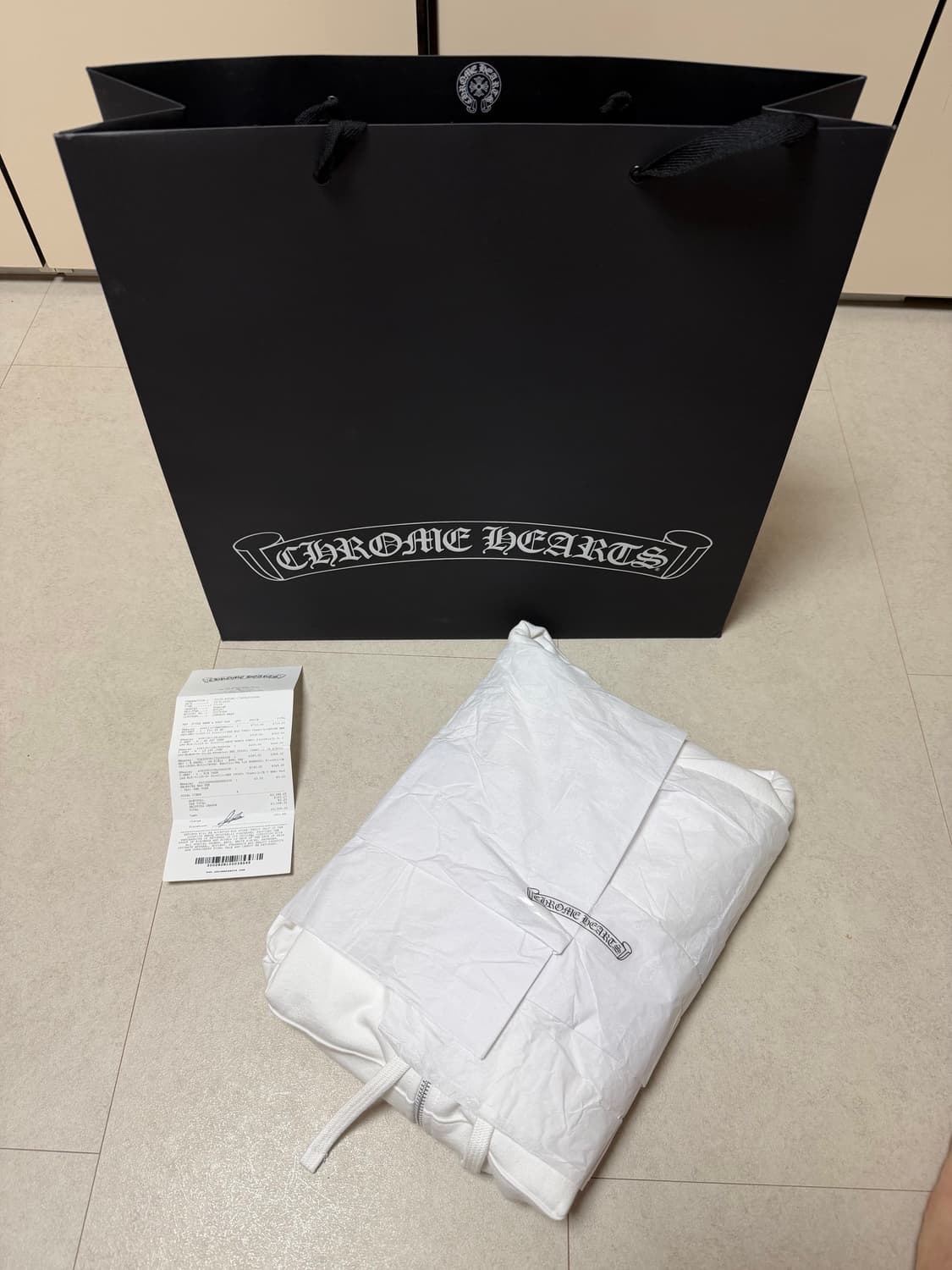 (미시착 새상품) 크롬하츠 버티컬 후드집업 M 화이트 블루 상품이미지2