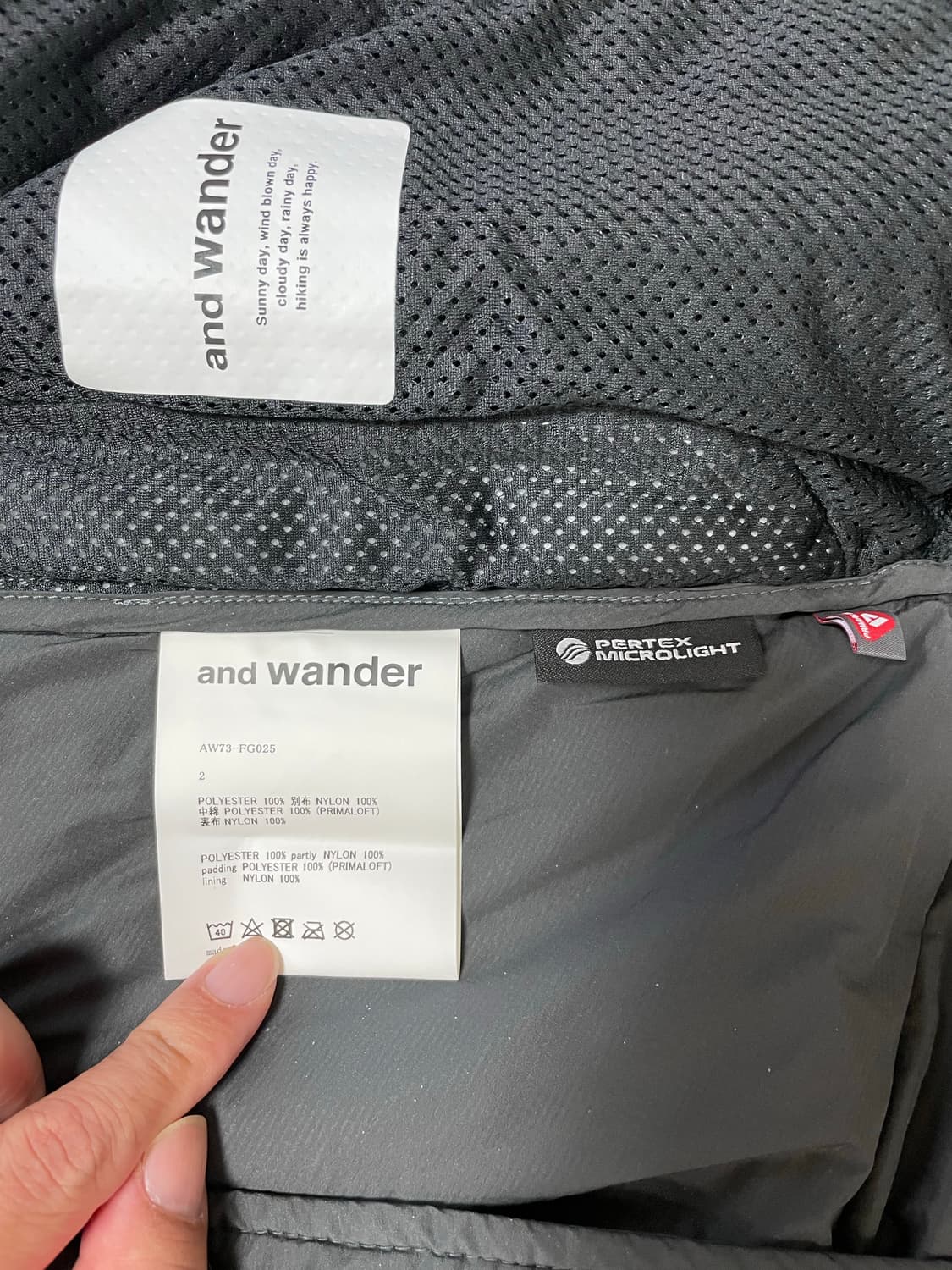 국내 유일 Made JP 앤드원더 탑 플리스 프리마로프트 퍼텍스 세트 상품이미지8