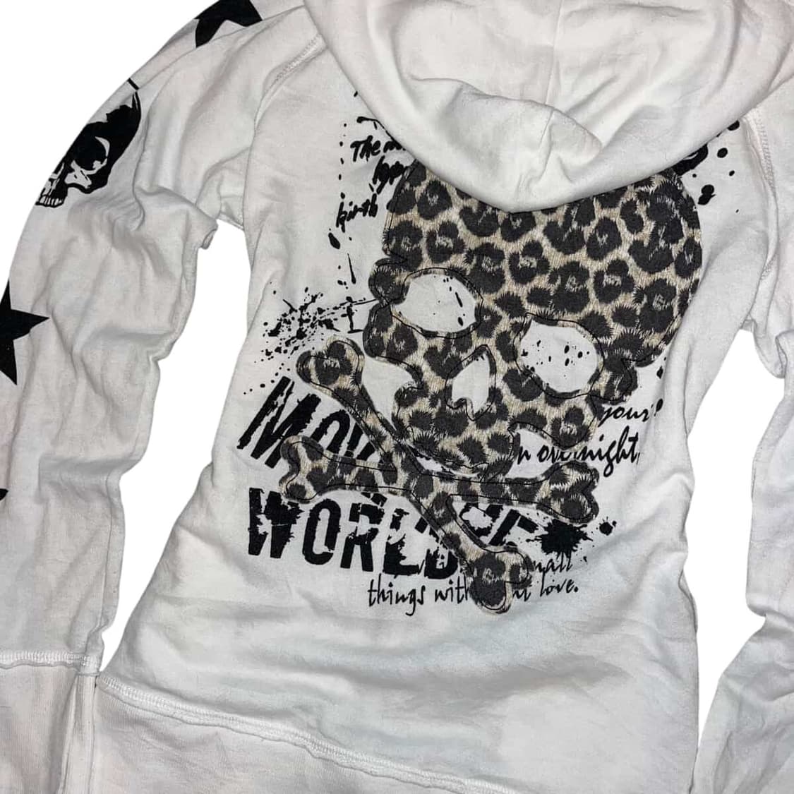 빈티지 레오파드 스컬 슬림 후드 집업 상품이미지1